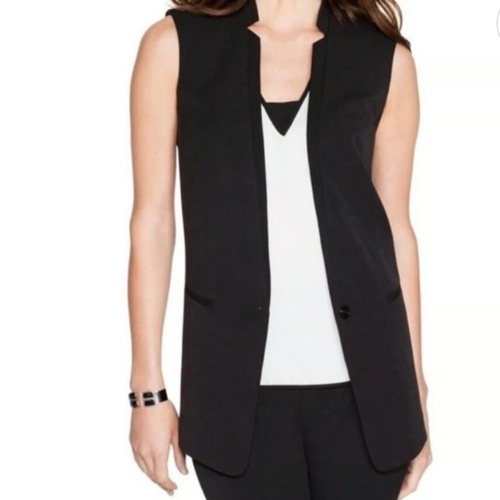 White House Black Market Sleeveless Suit Vest in Black - Size 4 - Picture 2 of 7